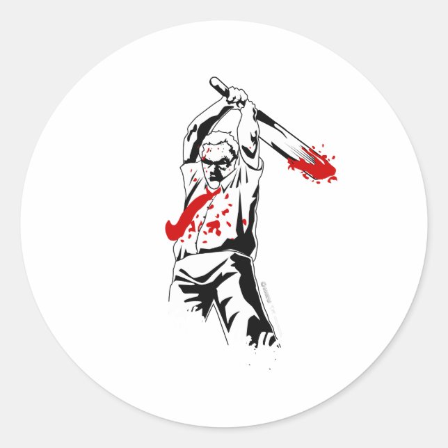 Kill The Zombies - Dead Cricket Bat Shirt Classic Round Sticker (Front)