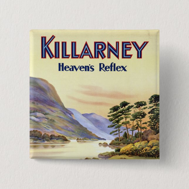 Killarney, Heaven's Reflex 2 Inch Square Button (Front)