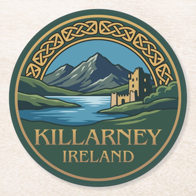 Killarney Ireland Round Paper Coaster (Front)