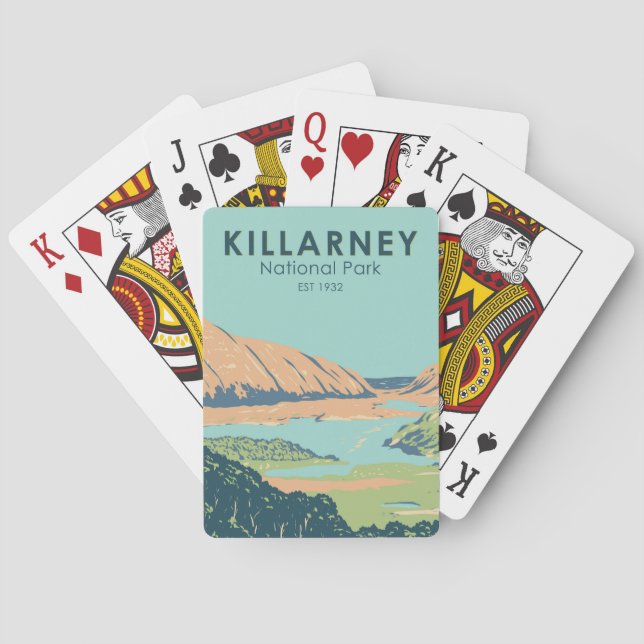 Killarney National Park Ireland Travel Art Vintage Playing Cards (Back)