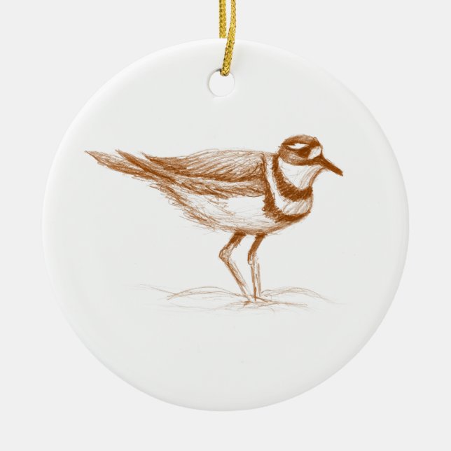 Killdeer Ceramic Ornament (Front)