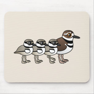 Killdeer & three chicks mouse pad
