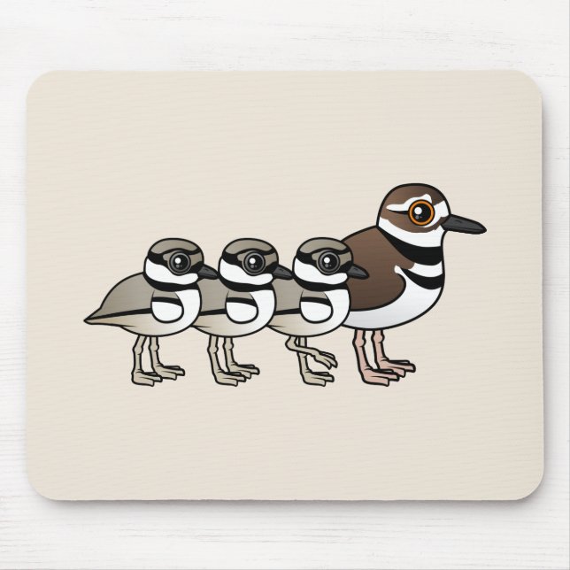 Killdeer & three chicks mouse pad (Front)