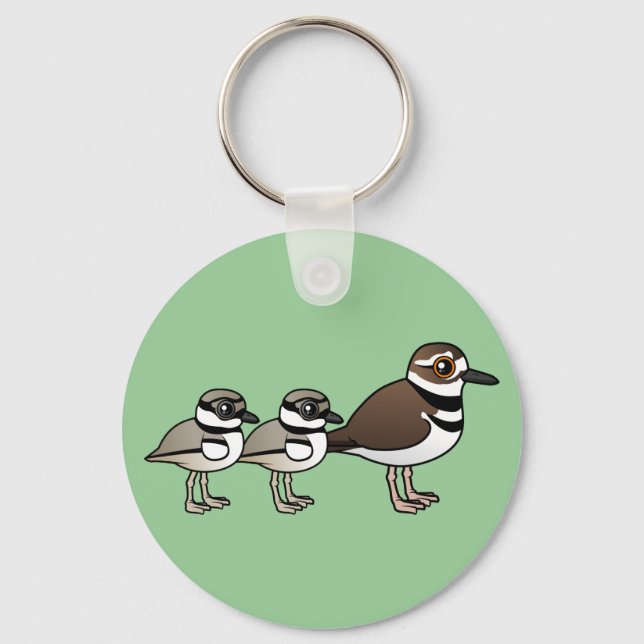 Killdeer & two chicks keychain (Front)