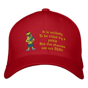 Killed by an pickle Embroidered Hat. Embroidered Hat