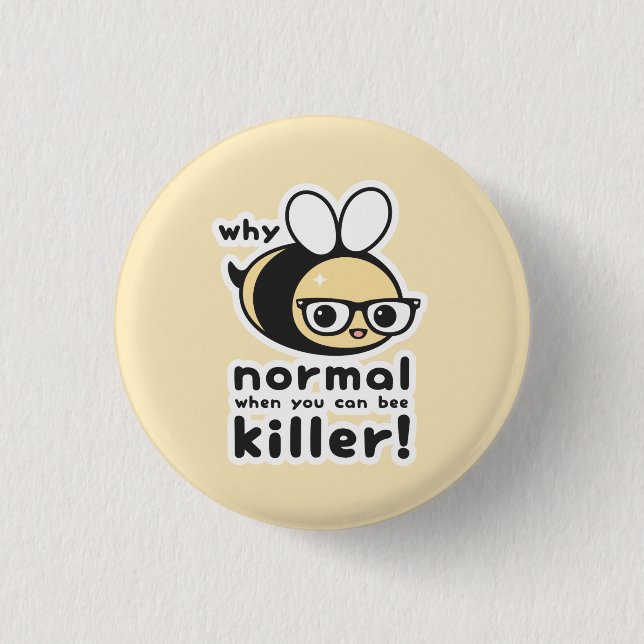Killer Bee 1 Inch Round Button (Front)