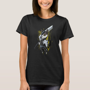 Killer Cat Sword Japanese Warrior Aesthetic Edgy S T-Shirt
