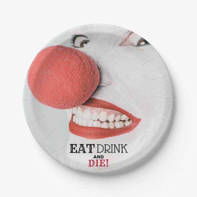 Killer Clown, Halloween Party Paper Plate (Front)