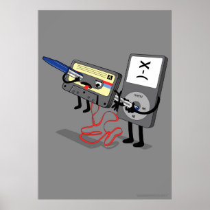 Killer Ipod Clipart (Retro Floppy Disc Cassette) Poster