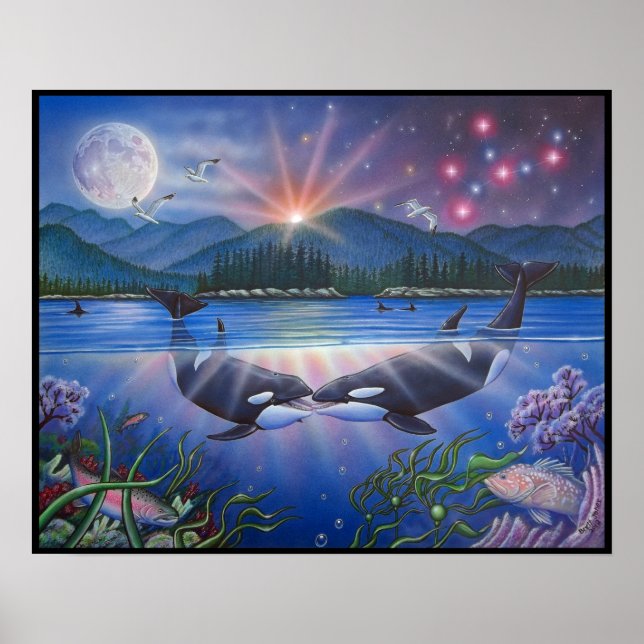 Killer Kiss Whale Painting Poster (Front)