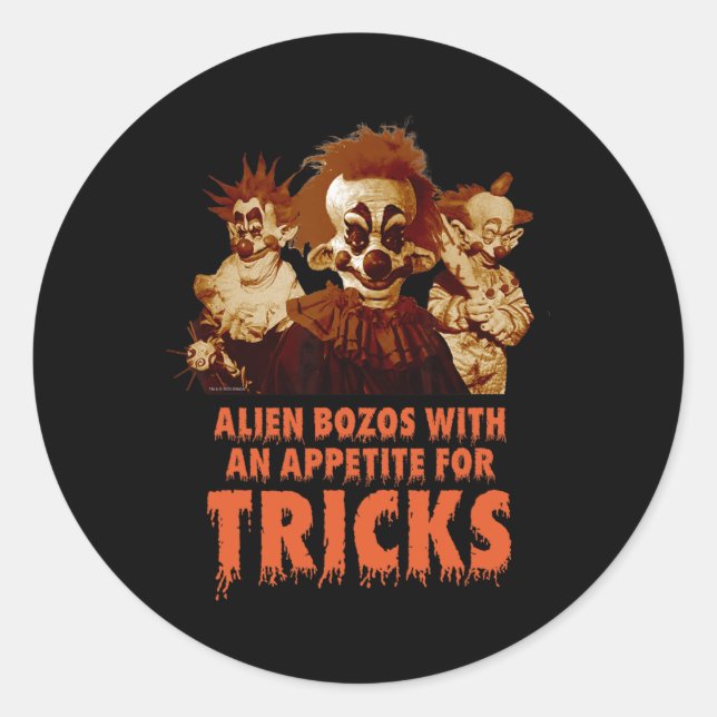 Killer Klowns from Outer Space Halloween Playing T Classic Round Sticker (Front)