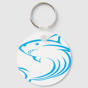 Killer Shark in Swish Drawing Style Keychain