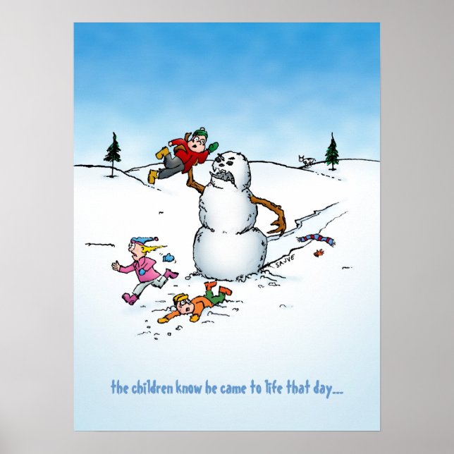 Killer Snowman Cartoon Poster (Front)