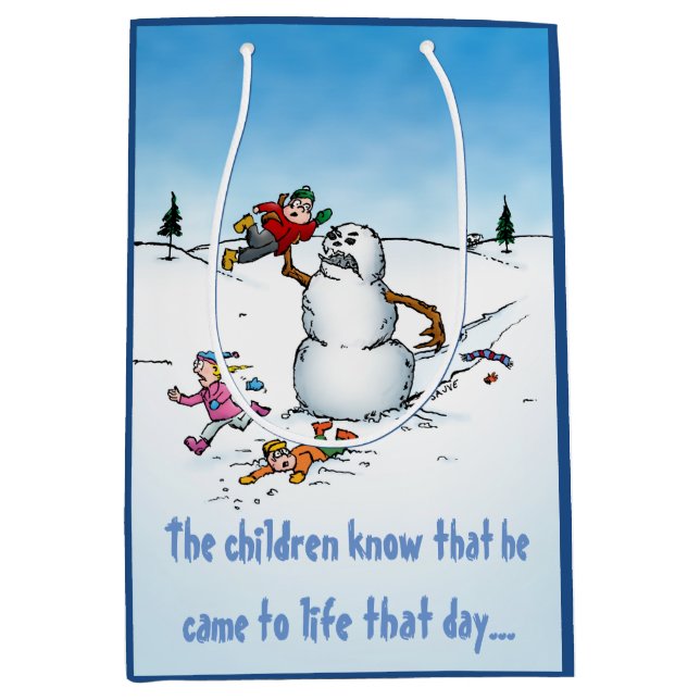Killer Snowman Drôle Carton de Noël Sac cadeau (Devant)