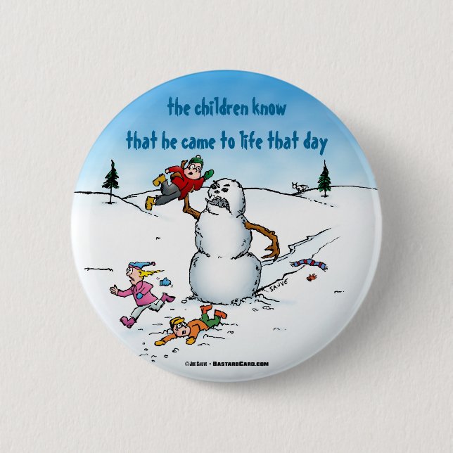 Killer Snowman Funny Cartoon 2 Inch Round Button (Front)