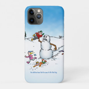 Killer Snowman Funny Cartoon iPhone 11 Pro Case
