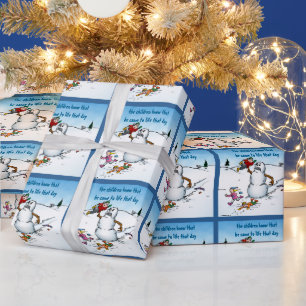 Killer Snowman Funny Cartoon Christmas Gift Wrap