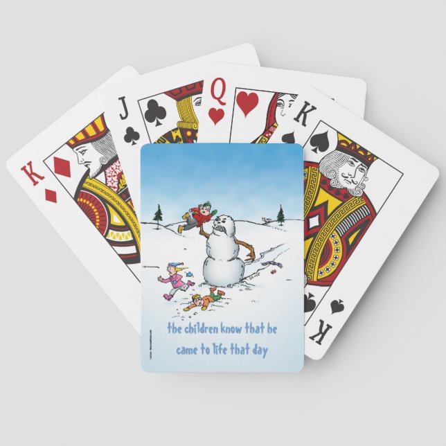 Killer Snowman Funny Cartoon Playing Cards (Back)