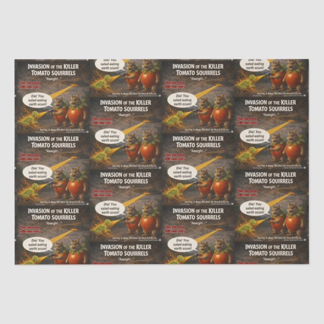 Killer Tomato Squirrels Tissue Paper (Front)