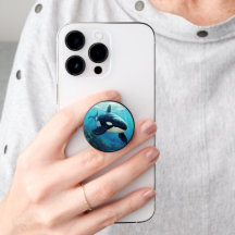 Killer Whale Aquarelle Téléphone Pop Socket