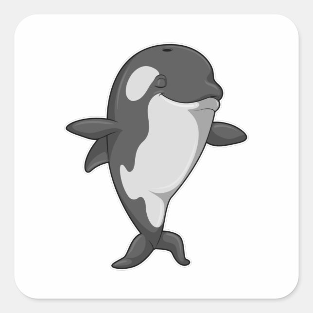 Killer whale at Yoga Fitness in Standing Square Sticker (Front)