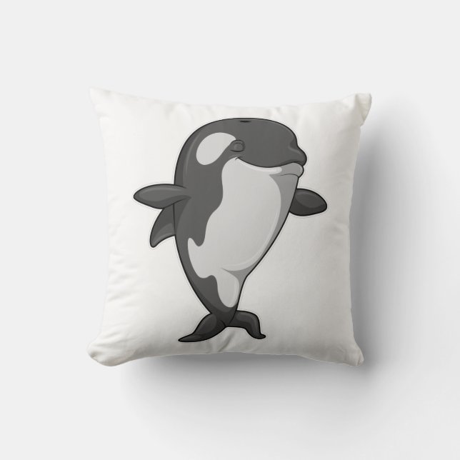 Killer whale at Yoga Fitness in Standing Throw Pillow (Front)
