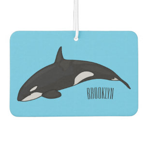 Killer whale cartoon illustration air freshener