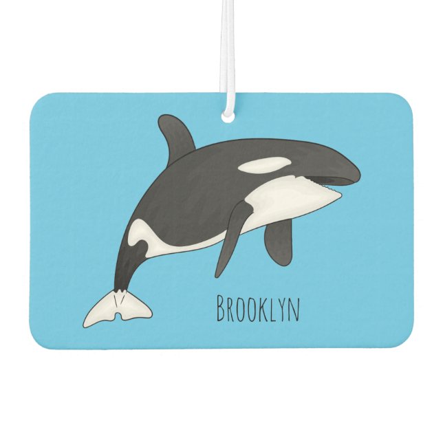 Killer whale cartoon illustration  air freshener (Front)