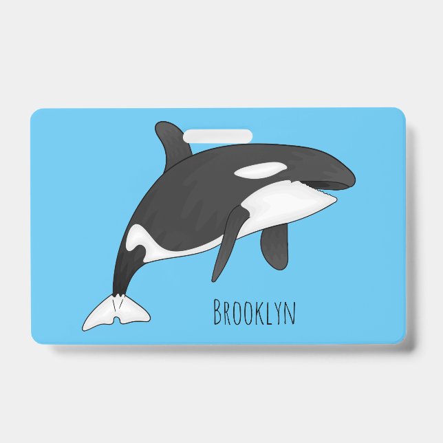 Killer whale cartoon illustration  badge (Front)