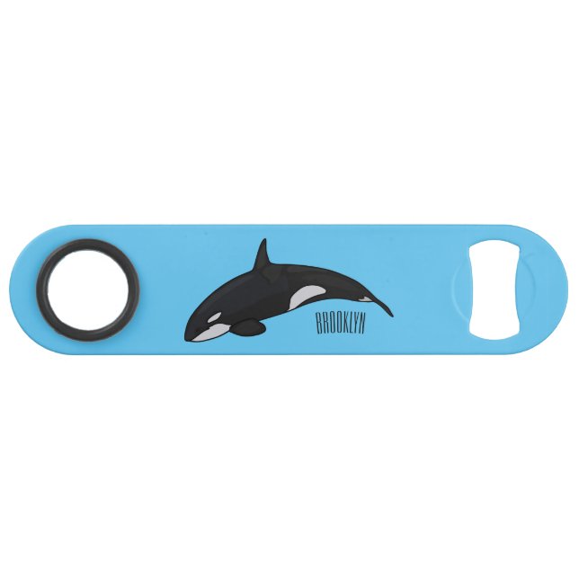 Killer whale cartoon illustration bar key (Front (Horizontal))