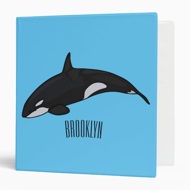 Killer whale cartoon illustration binder (Front/Inside)