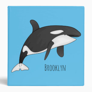 Killer whale cartoon illustration binder