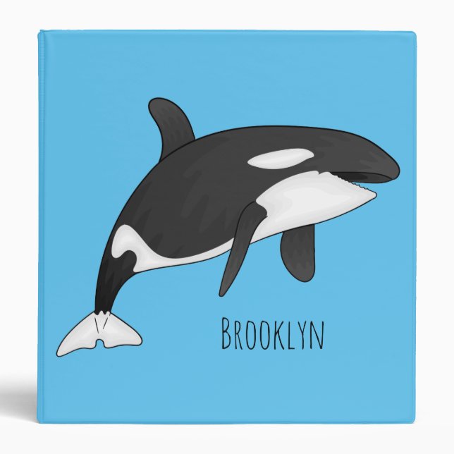 Killer whale cartoon illustration  binder (Front)