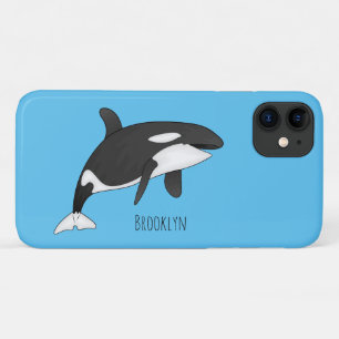Killer whale cartoon illustration iPhone 11 case