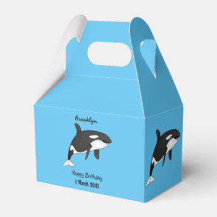 Killer whale cartoon illustration favor box