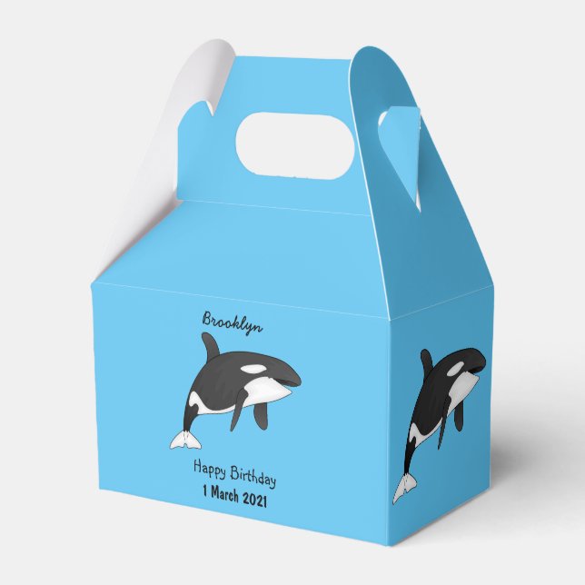Killer whale cartoon illustration  favor box (Front Side)