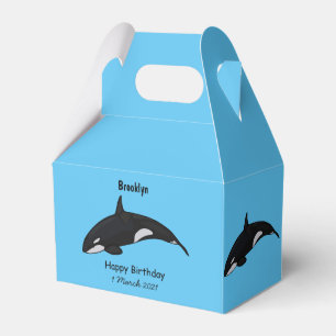 Killer whale cartoon illustration favor box