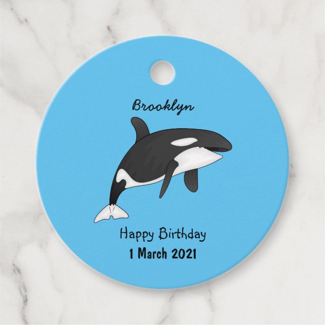 Killer whale cartoon illustration  favour tags (Front)