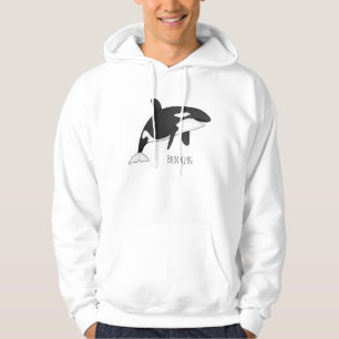Killer whale cartoon illustration  hoodie