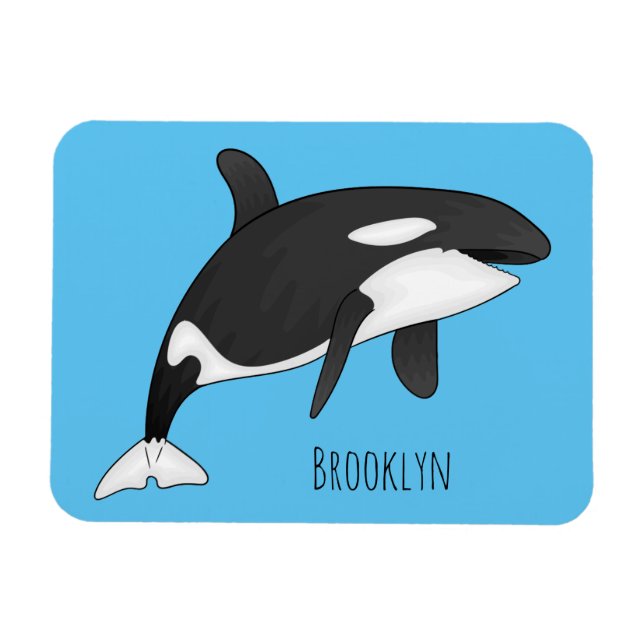 Killer whale cartoon illustration  magnet (Horizontal)