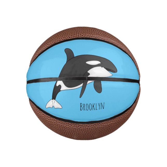 Killer whale cartoon illustration mini basketball (Front)