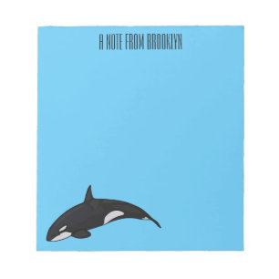 Killer whale cartoon illustration notepad