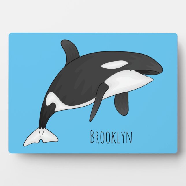 Killer whale cartoon illustration  plaque (Front)