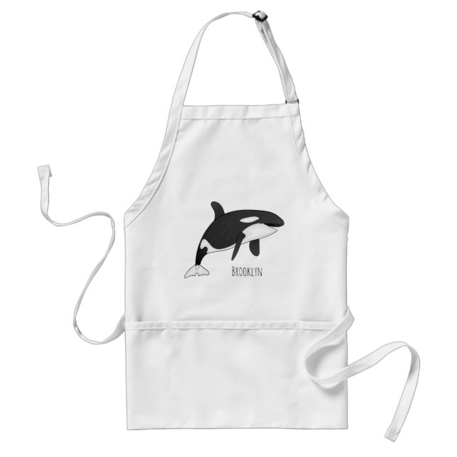Killer whale cartoon illustration  standard apron (Front)