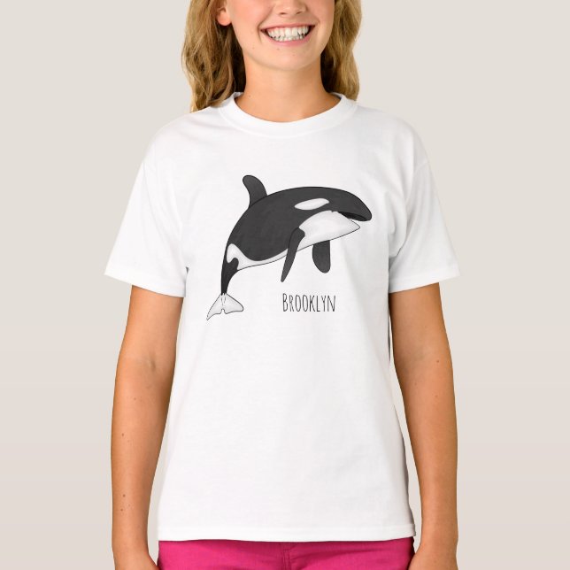 Killer whale cartoon illustration T-Shirt (Front)