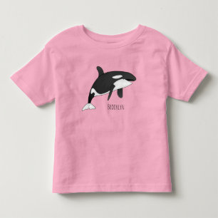 Killer whale cartoon illustration toddler t-shirt