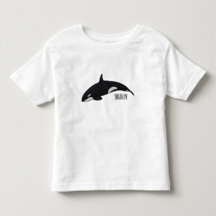 Killer whale cartoon illustration toddler t-shirt