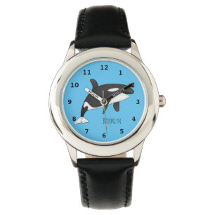 Killer whale cartoon illustration  watch