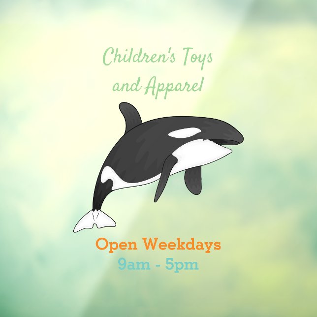 Killer whale cartoon illustration  window cling (Sheet 3)