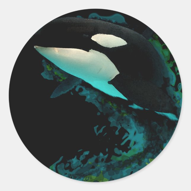 Killer Whale Classic Round Sticker (Front)